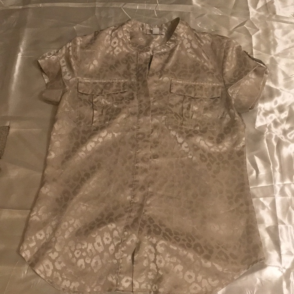 Calvin Klein silk leopard blouse